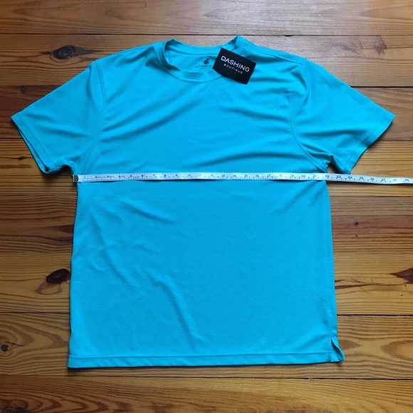 Caribbean Joe Teal Polyester Short Sleeved Top, EUC, L - Picture 3 of 11